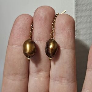 freshwater pearl drop earring